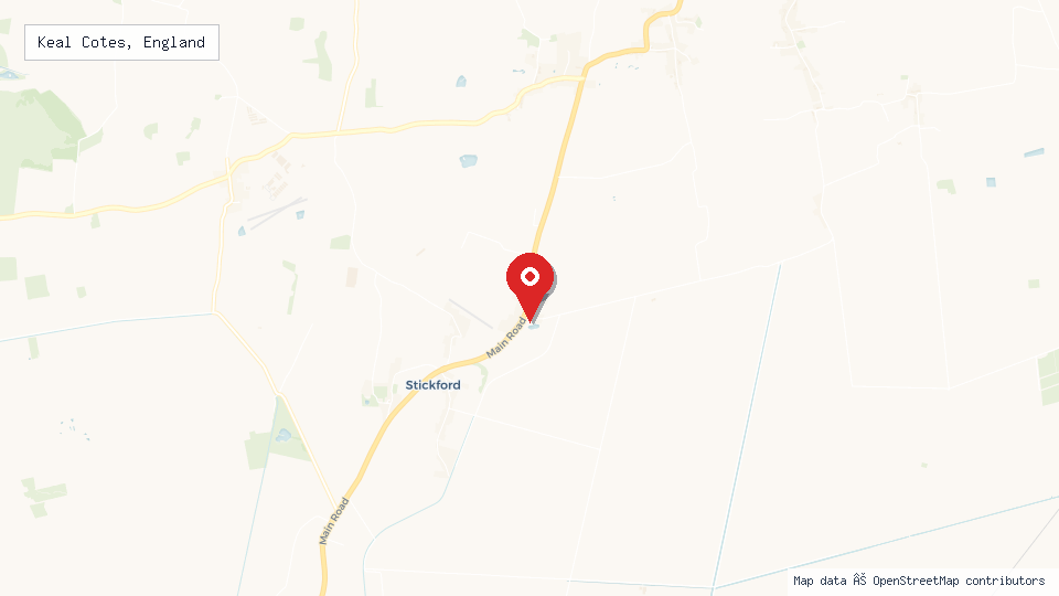 Street map of Keal Cotes, England with location pin