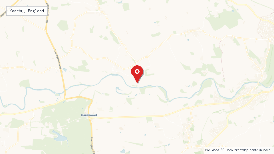 Street map of Kearby, England with location pin