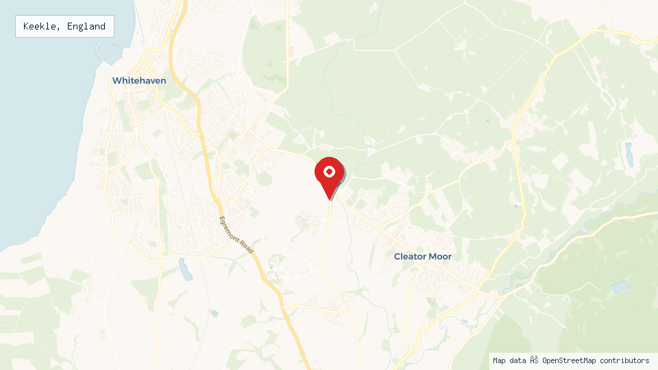 Street map of Keekle, England with location pin