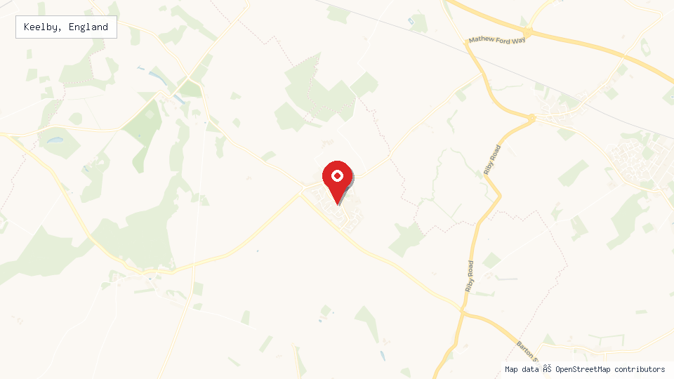 Street map of Keelby, England with location pin