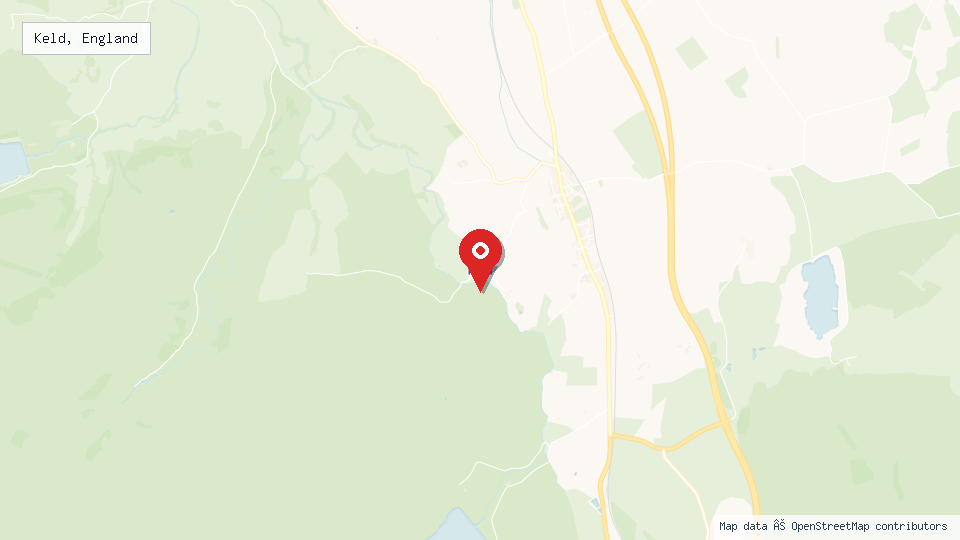 Street map of Keld, England with location pin