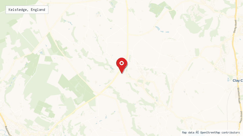 Street map of Kelstedge, England with location pin
