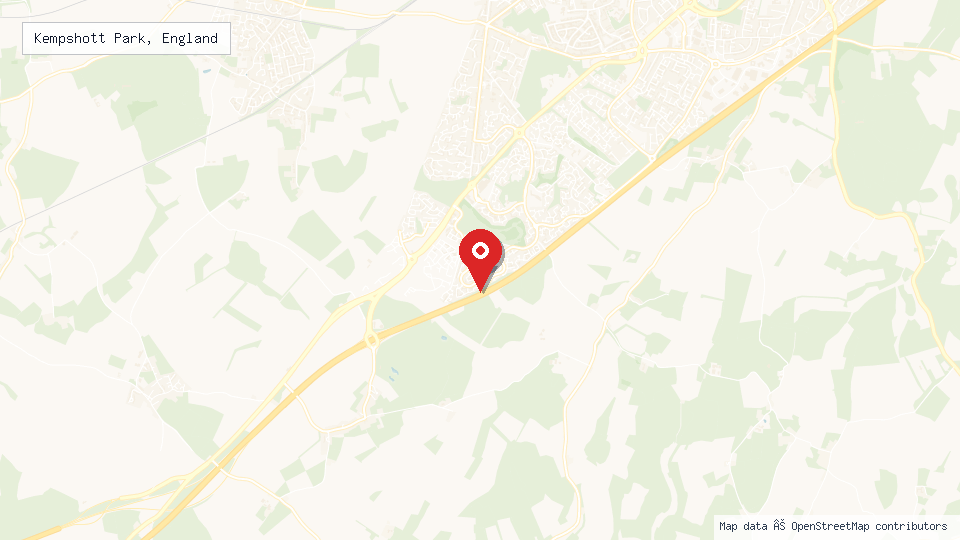 Street map of Kempshott Park, England with location pin
