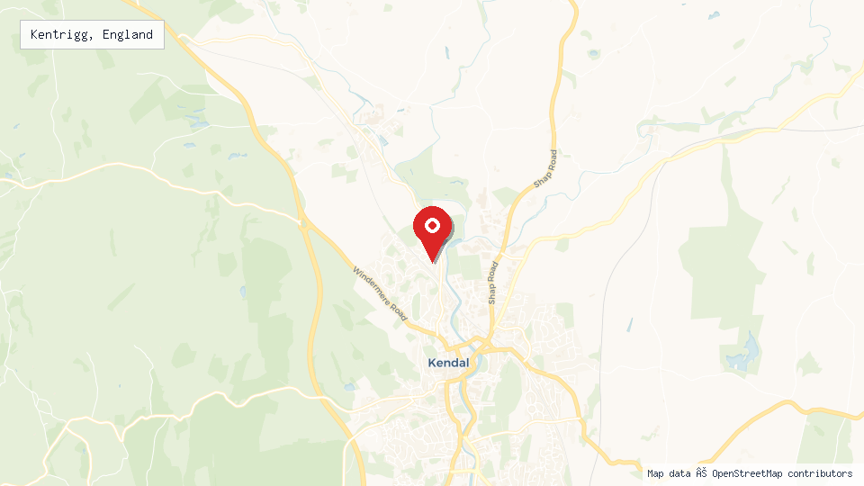 Street map of Kentrigg, England with location pin