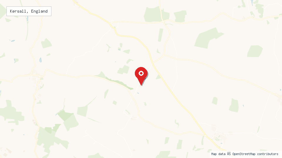 Street map of Kersall, England with location pin
