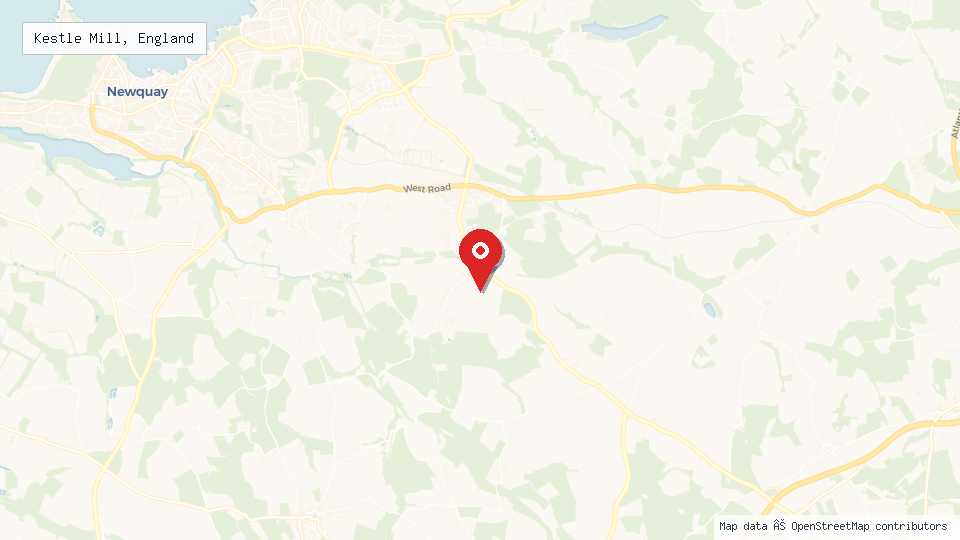 Street map of Kestle Mill, England with location pin