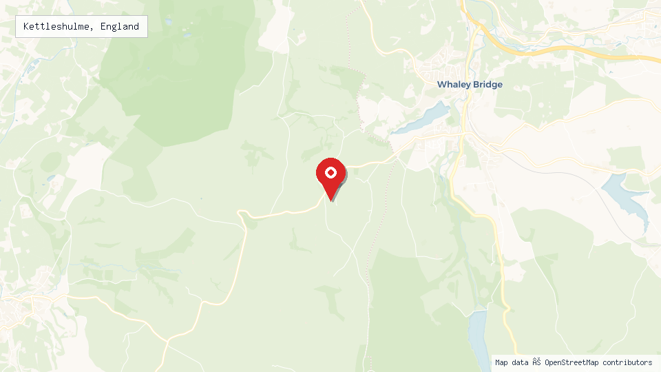 Street map of Kettleshulme, England with location pin