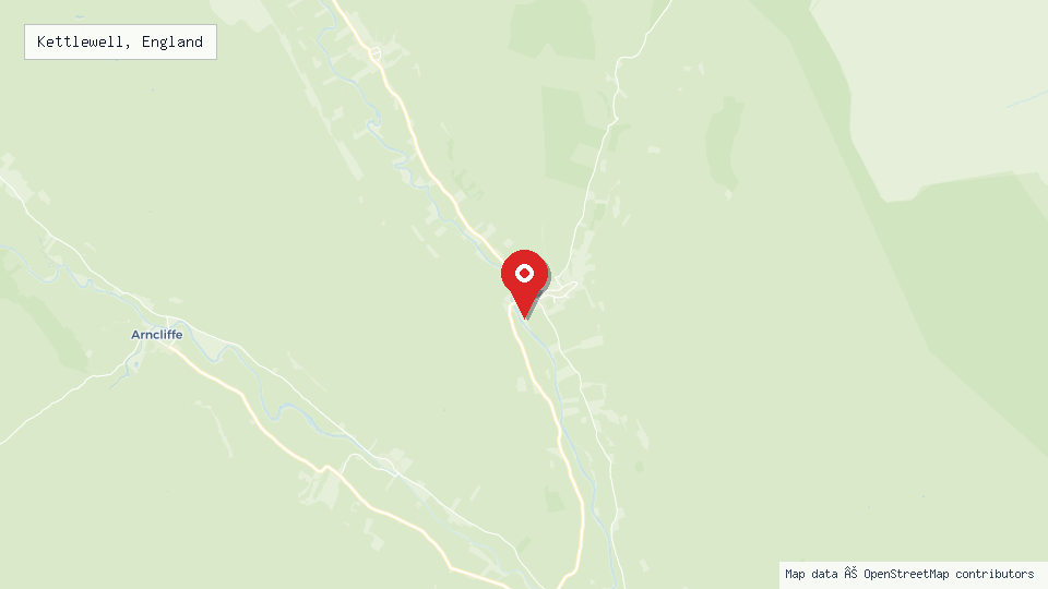 Street map of Kettlewell, England with location pin