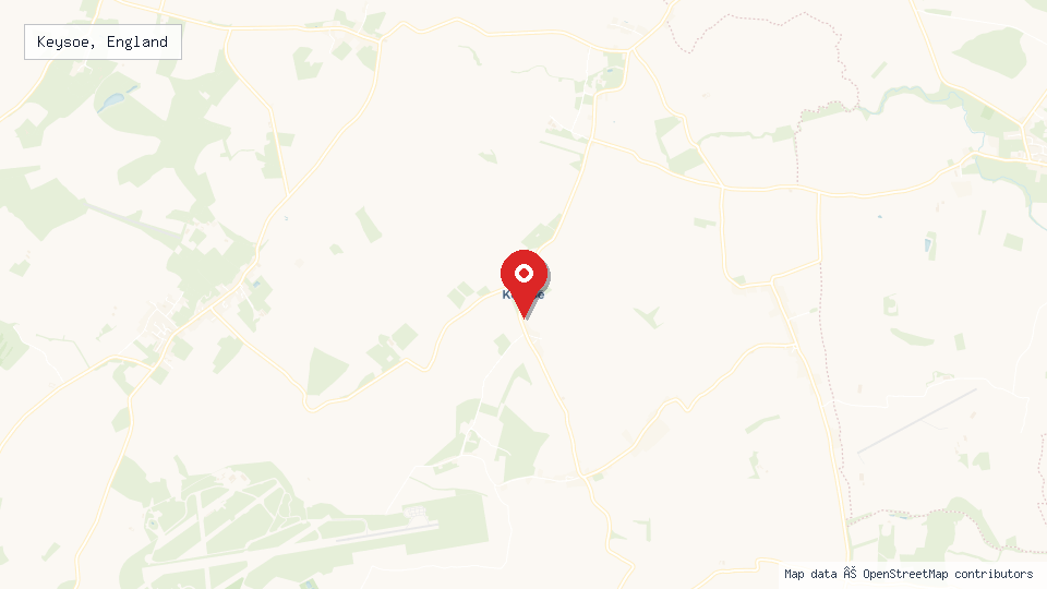Street map of Keysoe, England with location pin