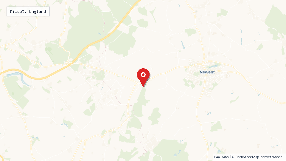 Street map of Kilcot, England with location pin