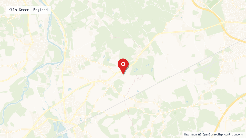 Street map of Kiln Green, England with location pin