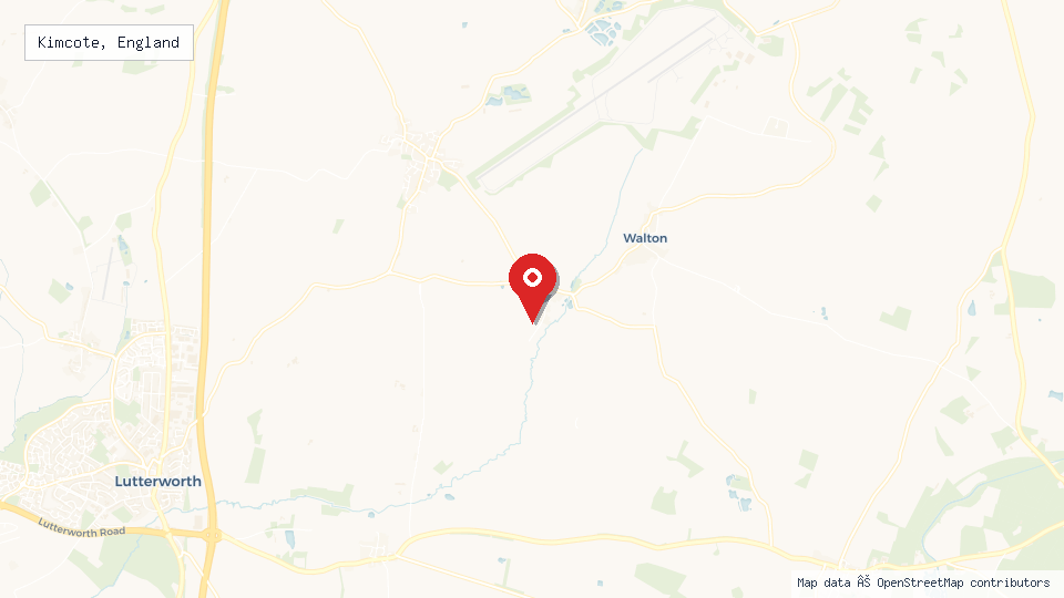 Street map of Kimcote, England with location pin