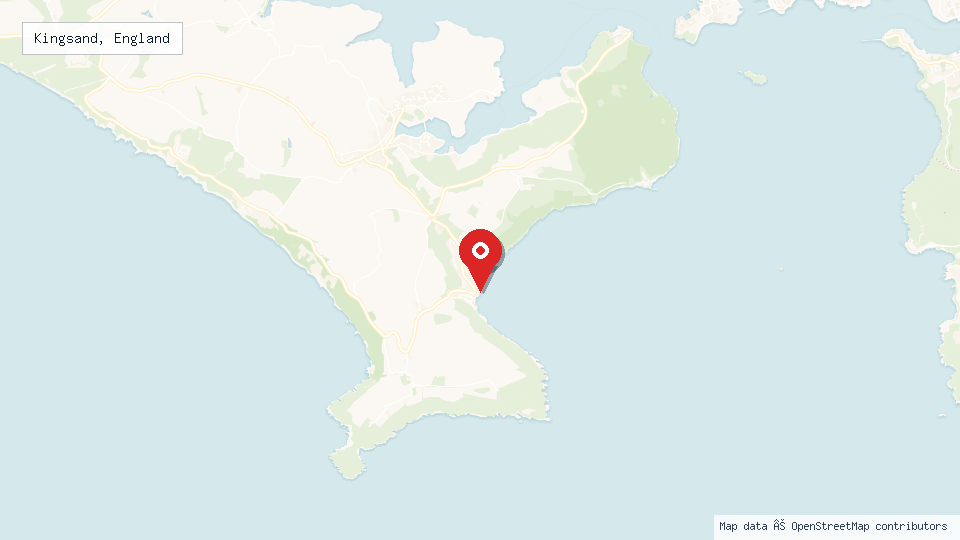 Street map of Kingsand, England with location pin