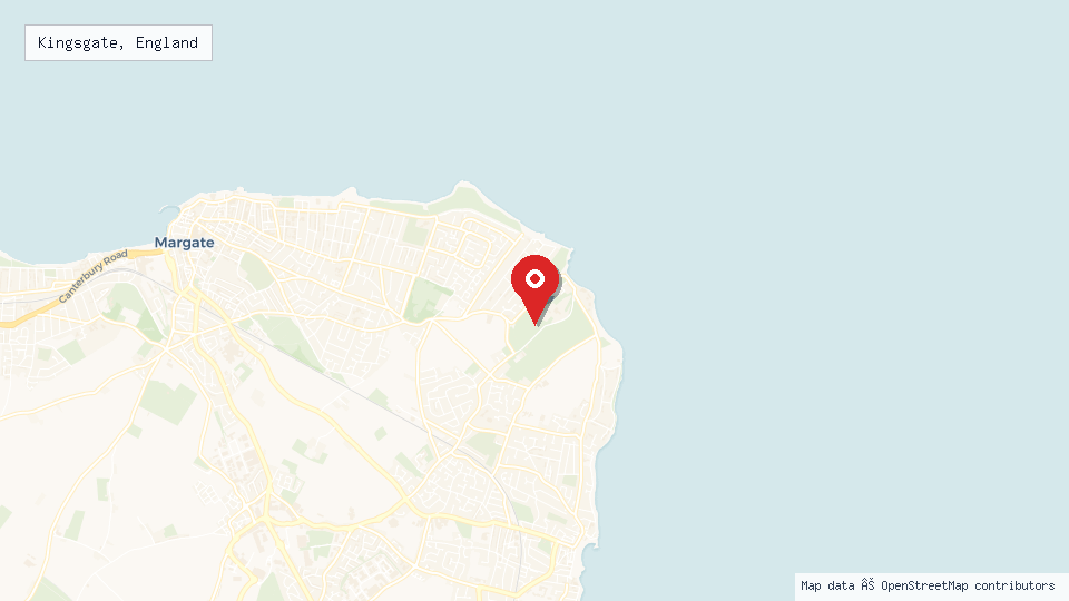 Street map of Kingsgate, England with location pin