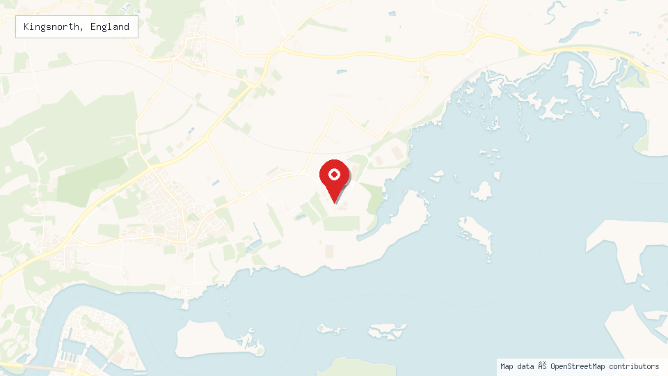 Street map of Kingsnorth, England with location pin