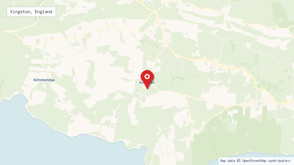 Street map of Kingston, England with location pin