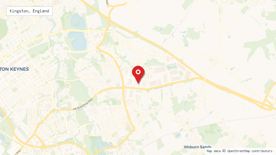 Street map of Kingston, England with location pin