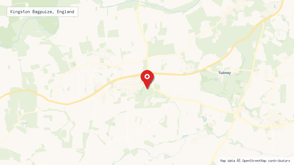 Street map of Kingston Bagpuize, England with location pin