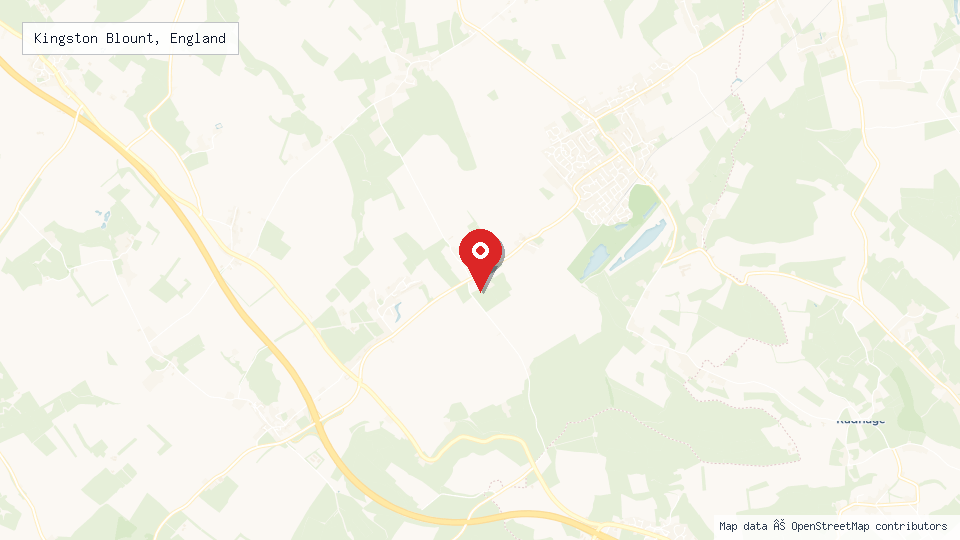 Street map of Kingston Blount, England with location pin
