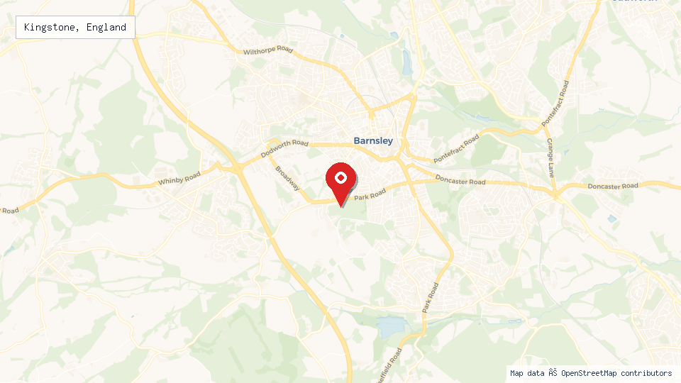 Street map of Kingstone, England with location pin