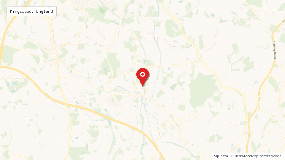 Street map of Kingswood, England with location pin