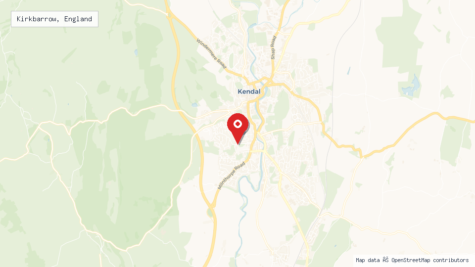 Street map of Kirkbarrow, England with location pin