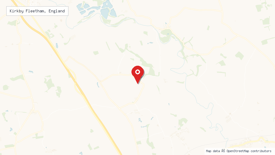 Street map of Kirkby Fleetham, England with location pin