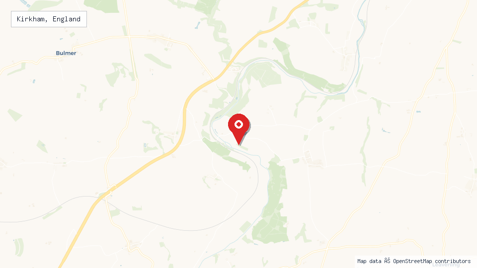 Street map of Kirkham, England with location pin