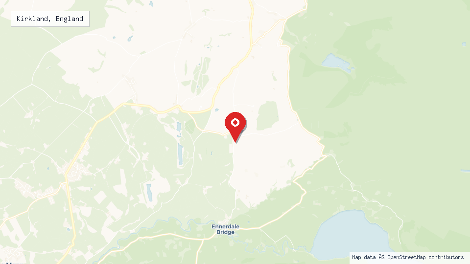 Street map of Kirkland, England with location pin
