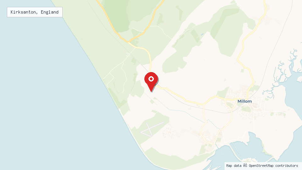 Street map of Kirksanton, England with location pin