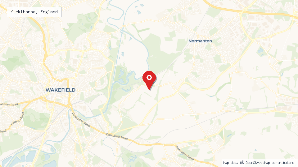Street map of Kirkthorpe, England with location pin