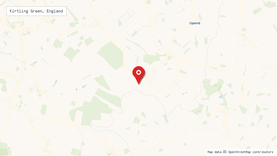 Street map of Kirtling Green, England with location pin