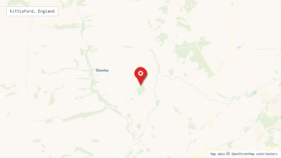 Street map of Kittisford, England with location pin