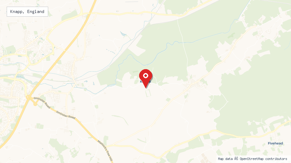 Street map of Knapp, England with location pin