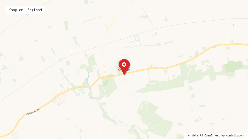 Street map of Knapton, England with location pin