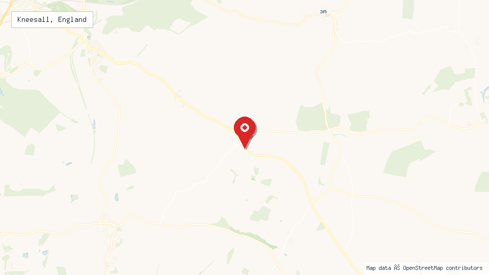 Street map of Kneesall, England with location pin