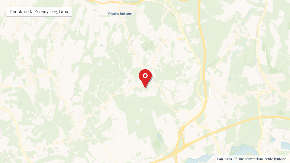 Street map of Knockholt Pound, England with location pin