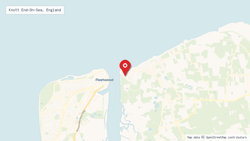 Street map of Knott End-On-Sea, England with location pin