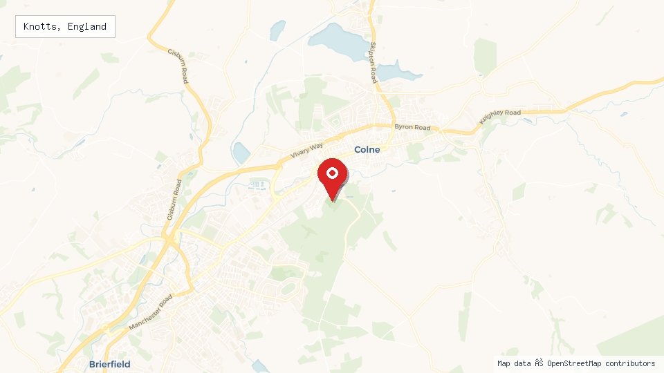 Street map of Knotts, England with location pin