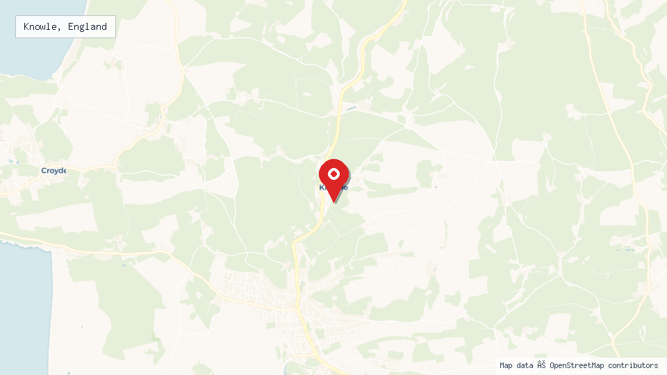 Street map of Knowle, England with location pin