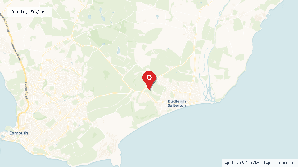 Street map of Knowle, England with location pin
