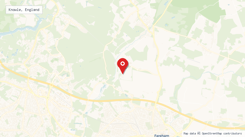 Street map of Knowle, England with location pin