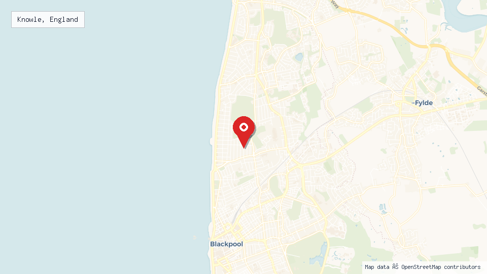 Street map of Knowle, England with location pin