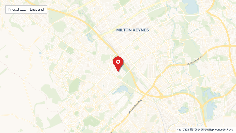 Street map of Knowlhill, England with location pin
