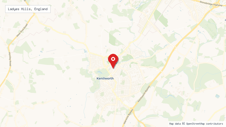 Street map of Ladyes Hills, England with location pin