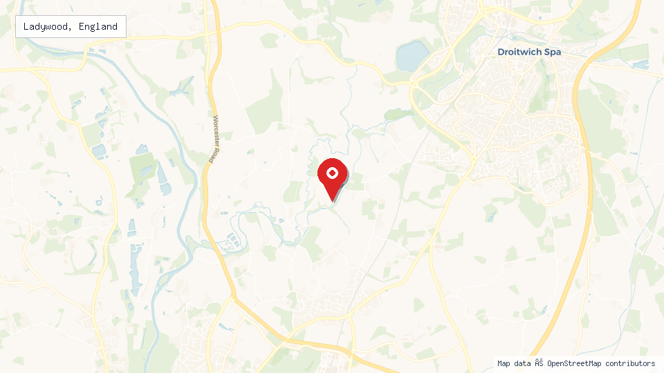 Street map of Ladywood, England with location pin