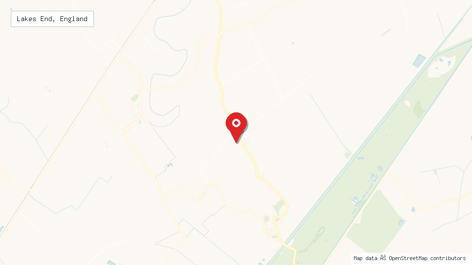 Street map of Lakes End, England with location pin