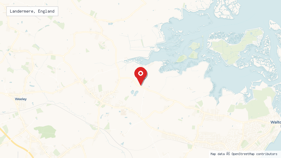 Street map of Landermere, England with location pin