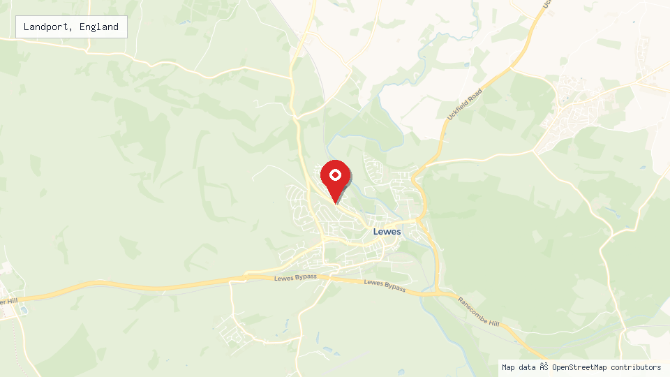 Street map of Landport, England with location pin