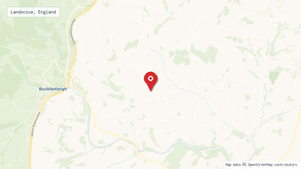Street map of Landscove, England with location pin